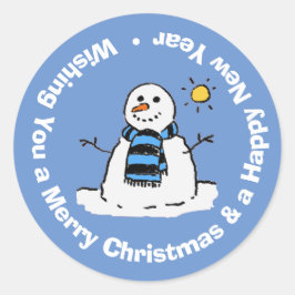 メリークリスマス&ハッピーニューイヤー ラウンドシール
