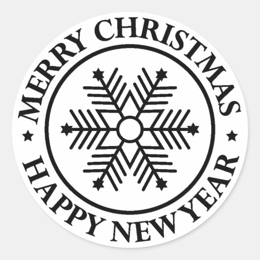 メリークリスマス＆ハッピーニューイヤー！ ラウンドシール (正面)