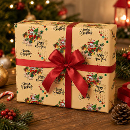 メリークリスマス&ハッピーニューイヤー ラッピングペーパー