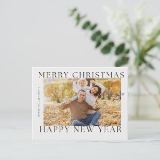 メリークリスマス ハッピーニューイヤー 家族写真カード シーズンポストカード