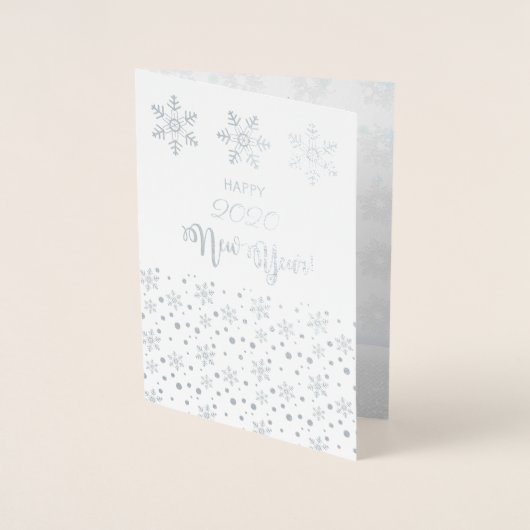 メリークリスマス&ハッピーニューイヤー！2025雪だるま 箔カード (正面)