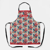 メリークリスマス＆ハッピーニューイヤー！2025 青い鳥 エプロン (正面)