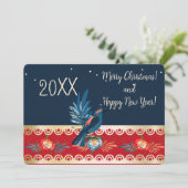 メリークリスマス＆ハッピーニューイヤー！ 2025 青い鳥 シーズンカード (スタンド正面)