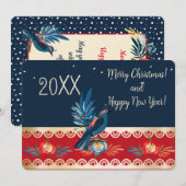 メリークリスマス＆ハッピーニューイヤー！ 2025 青い鳥 シーズンカード (正面/裏面)