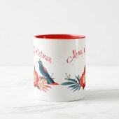 メリークリスマス&ハッピーニューイヤー!2025 青い鳥 ツートーンマグカップ (中央)