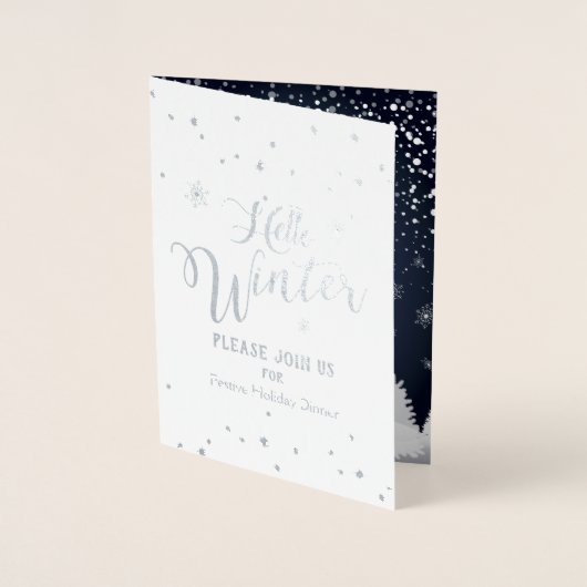 メリークリスマス&ハッピーニューイヤー!2026年冬雪 箔カード (正面)