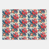 メリークリスマス&ハッピーニューイヤー!2026 青い鳥 ラッピングペーパーシート (正面3)