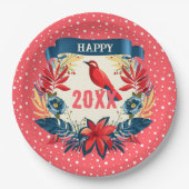メリークリスマス＆ハッピーニューイヤー！ 20XX 赤い鳥より ペーパープレート (正面)