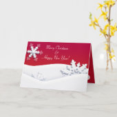 メリークリスマス＆ハッピーニューイヤー！ XMAS カード (黄色い花)