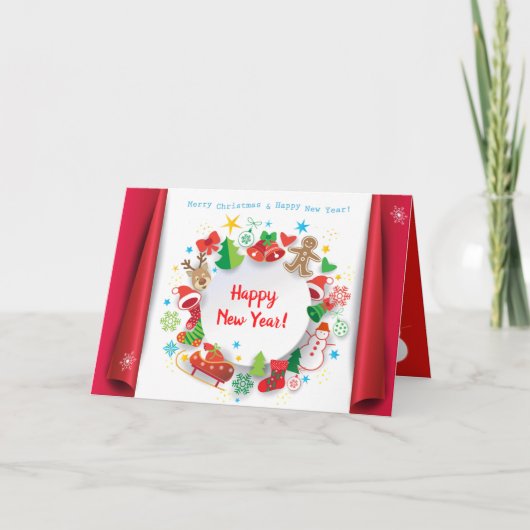 メリークリスマス&ハッピーニューイヤー! XMAS カード (正面)