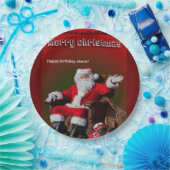メリークリスマス-ハッピーバースデーイエス ペーパープレート (パーティー)