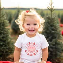メリークリスマス ハッピーフェイス トドラーTシャツ
