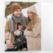 メリークリスマス |ハッピーホリデーウィンターフローラ 三つ折りクリスマスカード (内部最初)