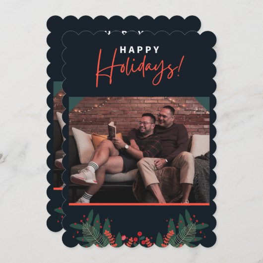 メリークリスマス&ハッピーホリデーカード シーズンカード (正面/裏面)