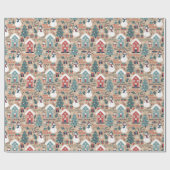 メリークリスマス、ハッピーホリデーズウィンタークリスマス ラッピングペーパー (フラット)