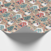 メリークリスマス、ハッピーホリデーズウィンタークリスマス ラッピングペーパー (角)