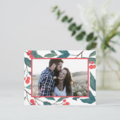 メリークリスマス |ハッピーホリデーズウォーターカラーホリー ポストカード (スタンド正面)