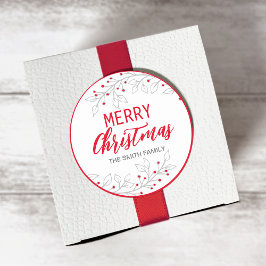 メリークリスマス/ハッピーホリデーズギフトステッカー ラウンドシール