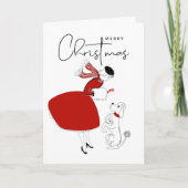 メリークリスマス |ハッピーホリデーズヴィンテージプードルホ シーズンカード (正面)