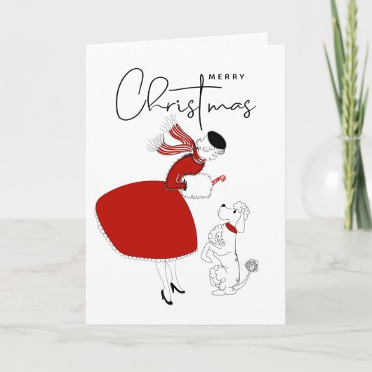 メリークリスマス |ハッピーホリデーズヴィンテージプードルホ シーズンカード (正面)