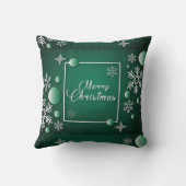 メリークリスマス ハッピーホリデー クリスマス スノーフレーク クッション (裏面)