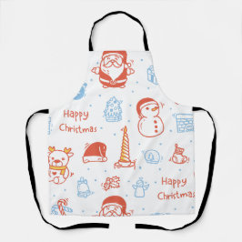 メリークリスマス&ハッピーホリデー 冬のオーダーメイド エプロン