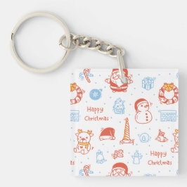 メリークリスマス&ハッピーホリデー 冬のオーダーメイド キーホルダー
