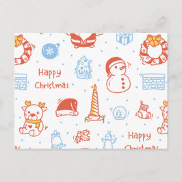 メリークリスマス&ハッピーホリデー 冬のオーダーメイド 案内ポストカード