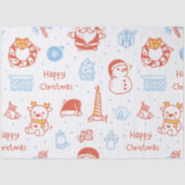 メリークリスマス&ハッピーホリデー 冬の名入れ 薄葉紙 (正面)