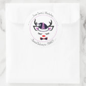 メリークリスマス.ハッピーユニコーン顔 ラウンドシール (バッグ)