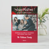 メリークリスマス＆ハッピー新年ホリデーカード 招待状 (スタンド正面)