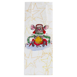 メリークリスマス&ハッピー·ニューイヤー·チーズマウス ワインギフトバッグ