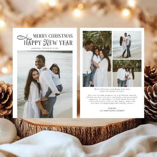 メリークリスマス　ハッピー・ニュー・イヤー　ファミリー４　フォト シーズンカード