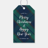 メリークリスマス ハッピー・ニュー・イヤー ブラックウォッチ・プレイド ギフトタグ (正面)