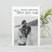 メリークリスマス　ハッピー・ニュー・イヤー　家族４人の写真４枚 シーズンカード (スタンド正面)