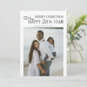 メリークリスマス ハッピー・ニュー・イヤー 家族4人の写真4枚 シーズンカード (スタンド正面)