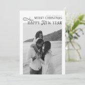 メリークリスマス　ハッピー・ニュー・イヤー　家族４人の写真４枚 シーズンカード (スタンド正面)