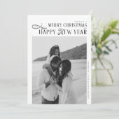 メリークリスマス ハッピー・ニュー・イヤー 家族4人の写真4枚 シーズンカード (スタンド正面)