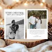 メリークリスマス ハッピー・ニュー・イヤー 家族 2枚の写真 シーズンカード