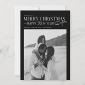 メリークリスマス ハッピー・ニュー・イヤー 家族 2枚の写真 シーズンカード (正面)