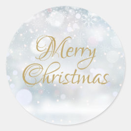 メリークリスマス ハッピー ホリデー 冬の霜 ラウンドシール