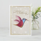 「メリークリスマス」ハミングバード ホリデー カード おしゃれ (スタンド正面)