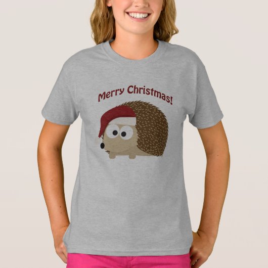 メリークリスマス！ハリネズミ Tシャツ (正面)