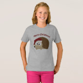 メリークリスマス！ハリネズミ Tシャツ (正面フル)