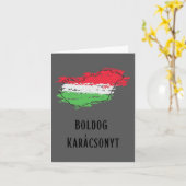 メリークリスマス、ハンガリーのクリスマス カード (黄色い花)