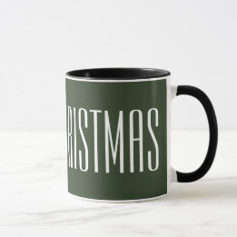 メリークリスマス – ハンターグリーンに白 マグカップ