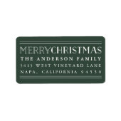 メリークリスマス |ハンターグリーン差出人住所 ラベル (正面)