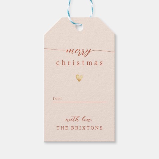 メリークリスマス&ハートクリームホリデー ギフトタグ (正面)