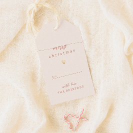 メリークリスマス&ハートクリームホリデー ギフトタグ