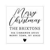 メリークリスマス&ハートファミリー差出人住所 セルフインキングスタンプ (デザイン)